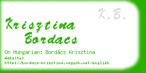 krisztina bordacs business card